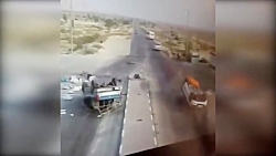 لحظه برخورد وانت با پژو پارس د...