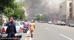 اتش زدن پمپ بنزین در خیابان شر...