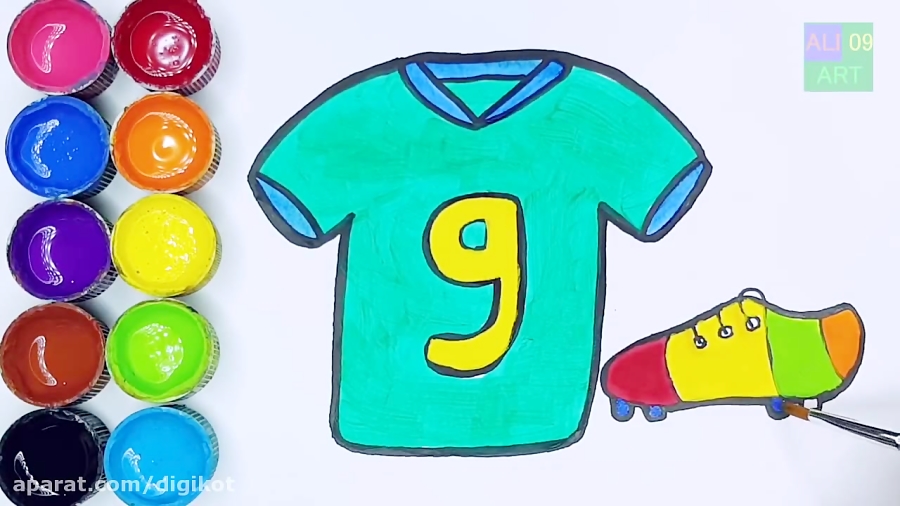 نقاشی پیراهن و کفش ورزشی