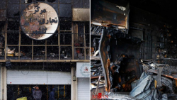 کاسبی که به خاطر آتش گرفتن مغا...