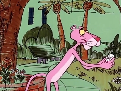 کارتون پلنگ صورتی پرنده صورتی