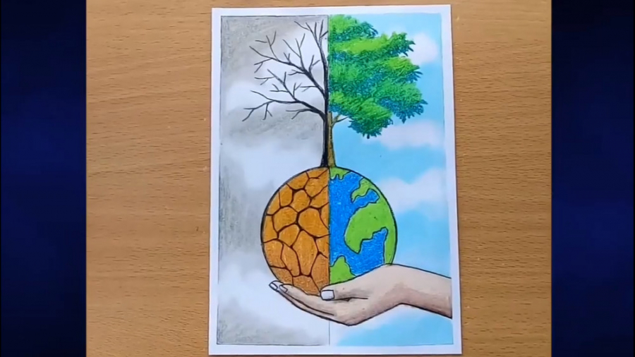 نقاشی کودکانه در مورد صرفه جویی در مصرف آب