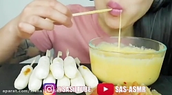 چالش فود اسمر خوردن پنیر با پن...