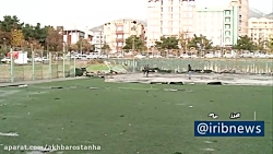 تخریب شبانه زمین فوتبال چپردار...