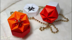اوریگامی جعبه به شکل گل