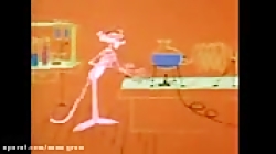 کارتون جذاب پلنگ صورتی