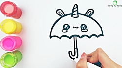 نقاشی کودکانه چتر