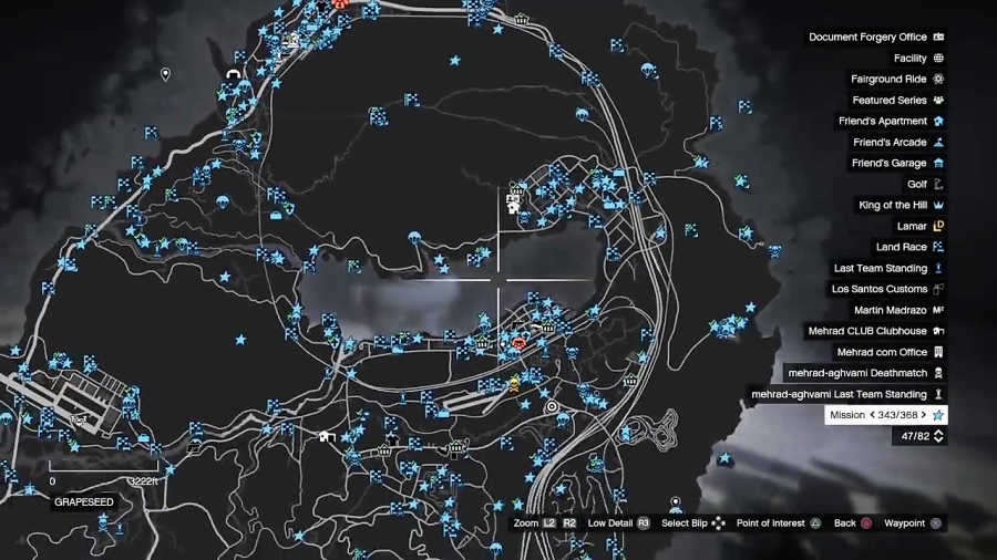 مکان های تفنگ مخفی در gta online به صورت روی نقشه