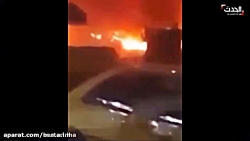 لحظه برخورد موشک به ماین حاج ق...