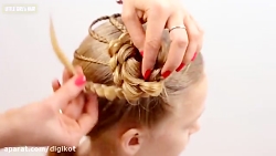 آموزش شینیون کودک  مدل موی دخت...