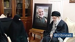 حضور رهبر کشور در منزل سردار ق...