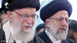 نماز اشکبار رهبر انقلاب بر پیک...