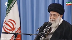 رهبر انقلاب - در مقابل حاج قاس...