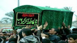 تشییع نمادین تابوت حضرت زهرا د...