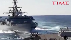 تقابل کشتی جنگی روسی با ناو شک...