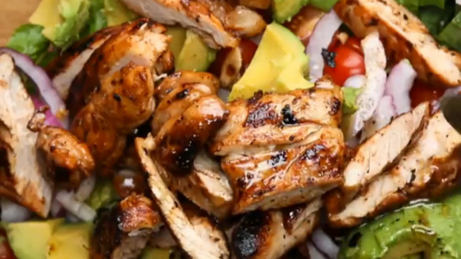 آشپزی سالم - سالاد مرغ با سس عسل و لیمو - کلینیک لاغری سیبیتا