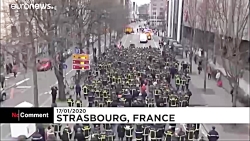 تظاهرات یک هزار آتش نشان فرانس...