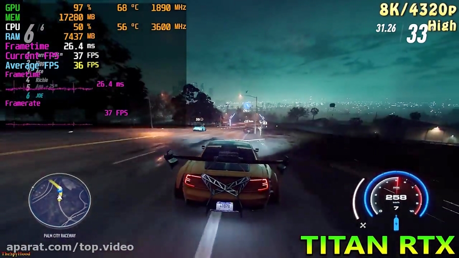 تست کارت گرافیک Nvidia Titan RTX با رزولوشن 8K