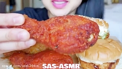 چالش فود اسمر{همبرگر و مرغ}fol...