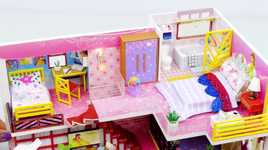 ساخت خانه مینیاتوری زیبا برای عروسک ها