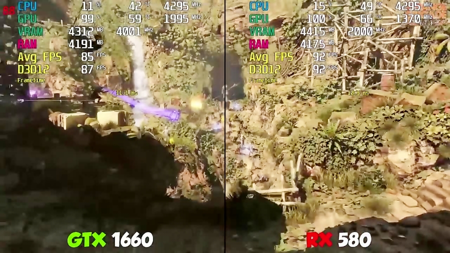 RX 580 vs GTX 1660 Test in 9 G...