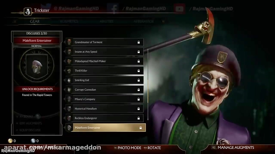 شخصیت Joker در بخش شخصی سازی همراه با اینتروها و ژست های پیروزی اش در MK11