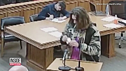 مرد آمریکایی در میانه دادگاه م...