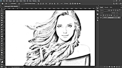 طراحی اسکچ سیاه سفید در فتوشاپ...