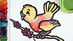 آموزش نقاشی به کودکان  پرنده ر...