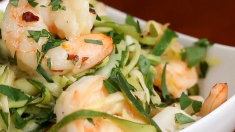 آشپزی سالم - بشقاب میگو و کدو - کلینیک لاغری سیبیتا