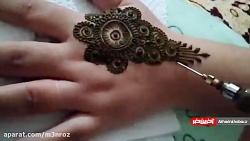 آموزش نقش حنای دخترانه با طرح هندی