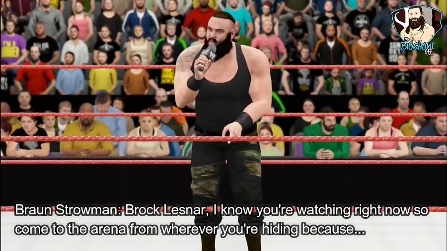 مسابقه براون استرومن با براک لزنر در بازی کشتی کج WWE 2K17
