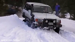 تویوتا لندکروزر سری 80 در برف