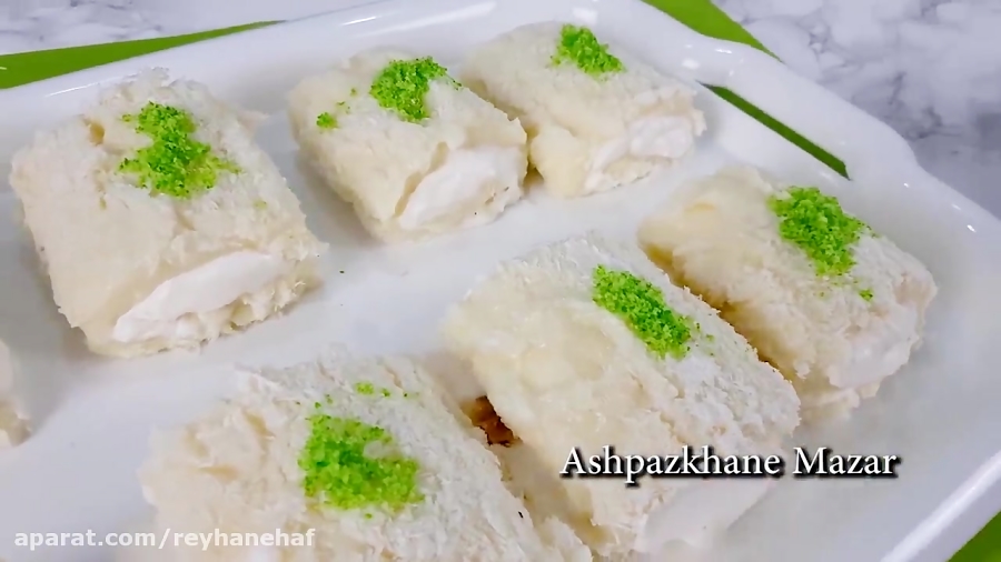 شیرینی مشهور ترکی Lokum Rolls (Turkish Sultan Lokum)