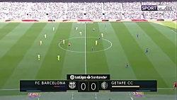خلاصه بازی بارسلونا 2-1 ختافه