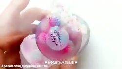 اسلایـم صورتـی و سفیـد و ابـی❤...