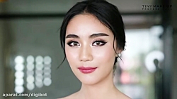 مدل میکاپ نرم دخترانه با خط چش...