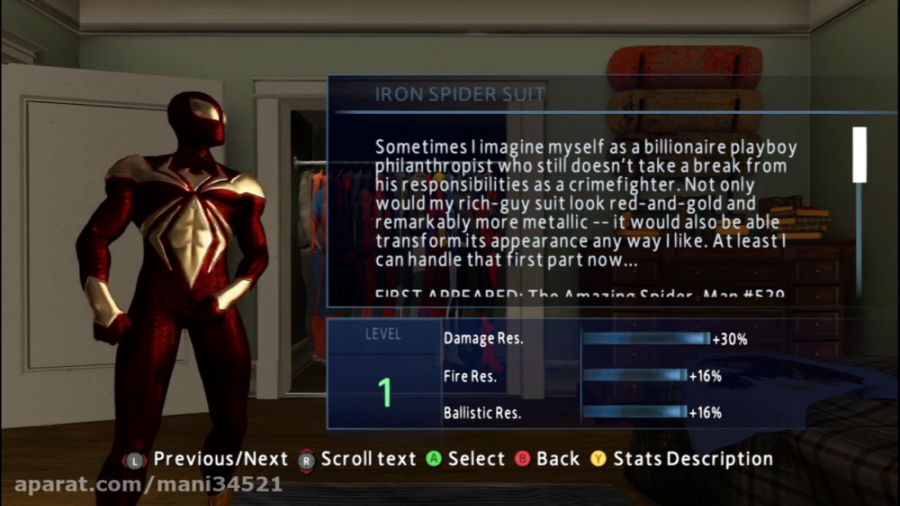 لباس جدید IRON SPIDER برای بازی Spider Man Amazing 2