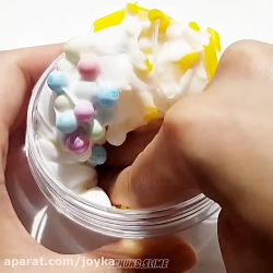 اسلایم سفید با تیله های بزرگ ج...