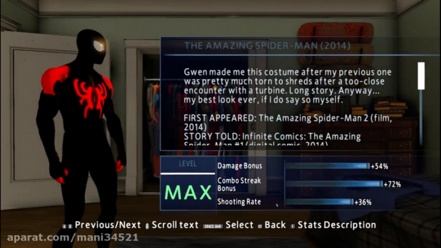لباس جدید Spider Man Miles Morales برای بازی 2 Spider Man Amazing ( ساخت خودم )