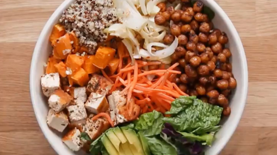 آشپزی سالم - بشقاب پروتئین و سبزیجات - کلینیک لاغری سیبیتا