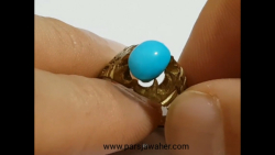 سنگ فیروزه نیشابوری اصل با حلق...