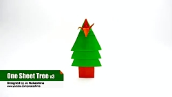 آموزش اوریگامی ساخت، درخت سبز