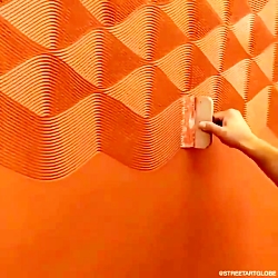 تکنیک طرح دادن به دیوار رنگ زد...