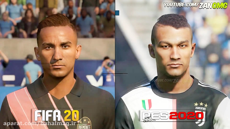 مقایسه چهره بازیکنان یوونتوس در بازی FIFA 20 و PES 20