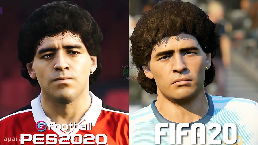 مقایسه چهره اسطوره ها در بازی FIFA 20 و PES 20