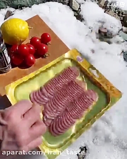 آشپزی در طبیعت و سوجوک خوشمزه.