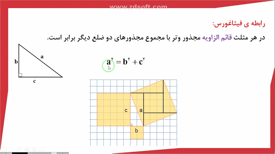 ریاضی پایه هشتم- فصل 6- رابطه فیثاغورس- جلسه 1