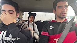 دوربین مخفی موهای دختر با فندک...