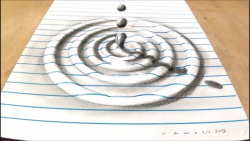 آموزش نقاشی سه بعدی موج آب